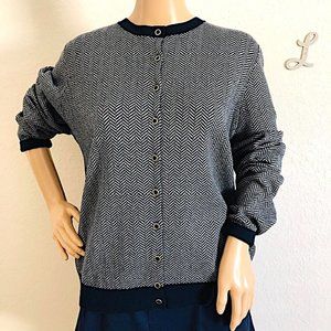 Navy Herringbone Tommy Hilfiger Cardigan